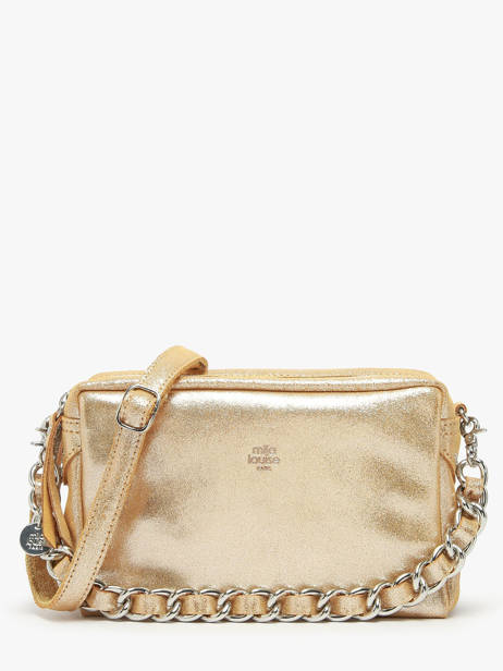 Cross Body Tas Vintage Leder Mila louise Goud vintage 23673X