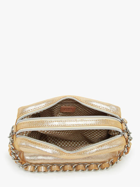 Cross Body Tas Vintage Leder Mila louise Goud vintage 23673X ander zicht 3