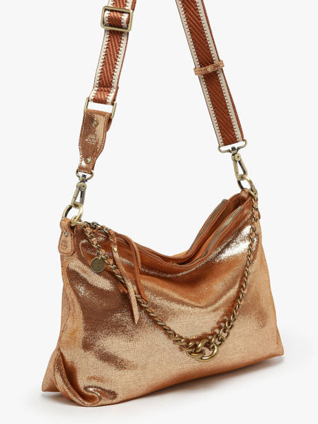Cross Body Tas Vintage Leder Mila louise Bruin vintage 3822RX ander zicht 2