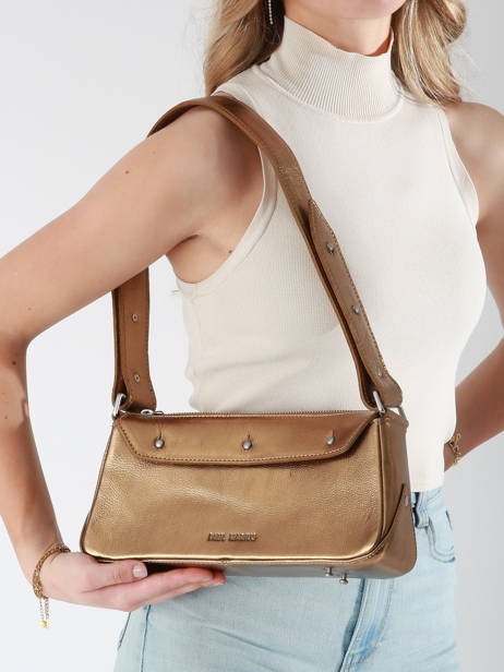 Baguette-tas Vintage Leder Paul marius Goud vintage BILLIE ander zicht 1