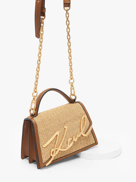 Cross Body Tas K Signature Raphia Karl lagerfeld Beige k signature A2W30009 ander zicht 2