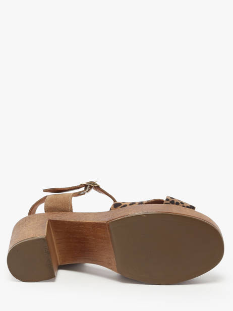 Sandalen Met Hak Musieges Uit Leder Coco abricot Bruin women V3081J ander zicht 4