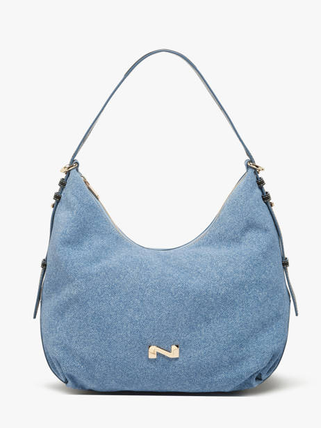 Schoudertas Denim Leder Nathan baume Blauw denim 1D
