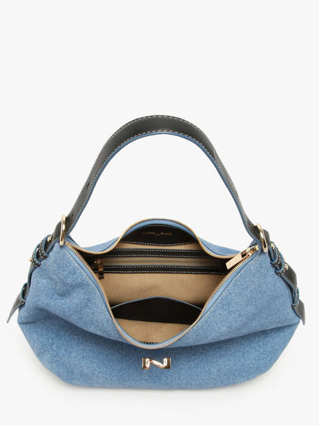 Schoudertas Denim Leder Nathan baume Blauw denim 1D ander zicht 3