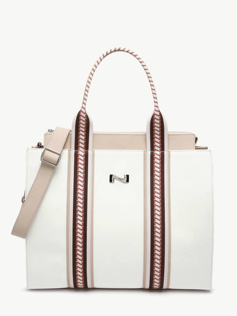 Shopper Nina Canvas En Leder Nathan baume Wit solar NINA