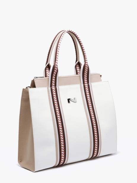 Shopper Nina Canvas En Leder Nathan baume Wit solar NINA ander zicht 2