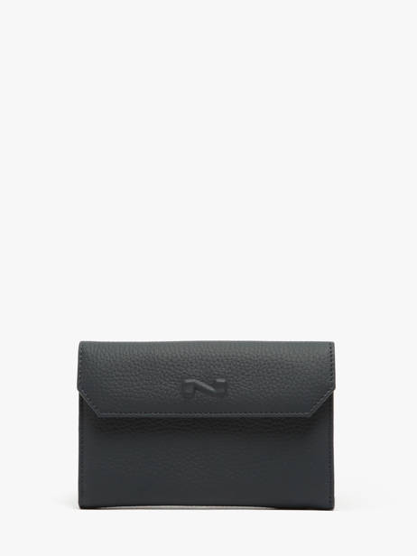 Portefeuille Nathan baume Blauw grained 410N