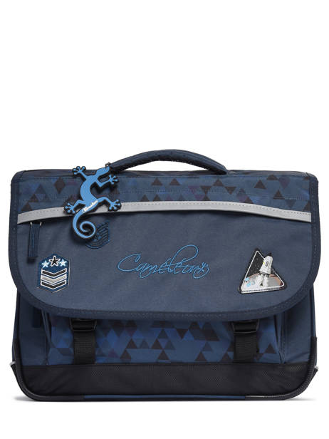 Boekentas 2 Compartimenten Cameleon Blauw actual PBBACA38 ander zicht 6