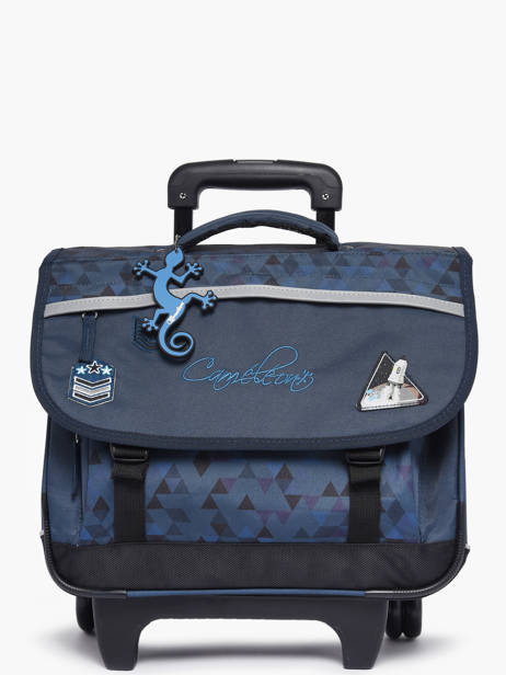 Boekentas Op Wieltjes 2 Compartimenten Cameleon Blauw actual PBBACR38