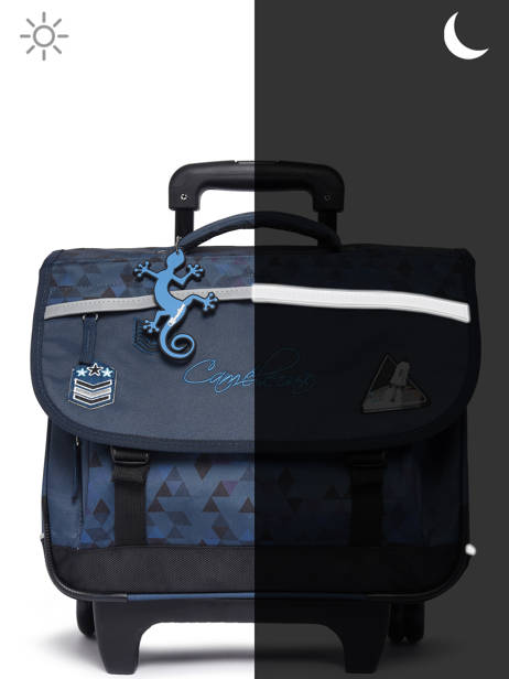 Boekentas Op Wieltjes 2 Compartimenten Cameleon Blauw actual PBBACR38 ander zicht 8