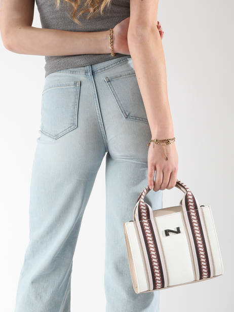Cross Body Tas Luna Canvas En Leder Nathan baume Wit solar LUNA ander zicht 1