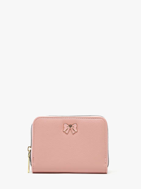Portemonnee Button Miniprix Roze safiano 78SM2666