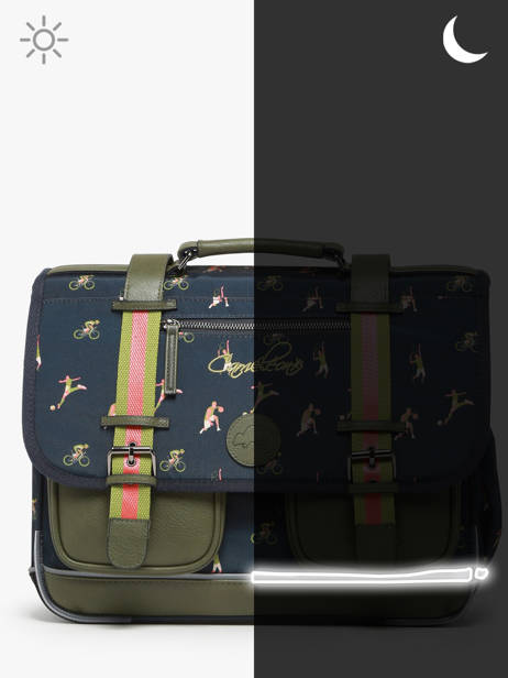 Boekentas 2 Compartimenten Cameleon Groen vintage urban PBVBCA35 ander zicht 7
