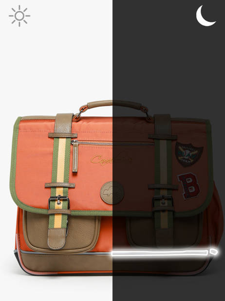 Boekentas 3 Compartimenten Cameleon Oranje vintage urban PBVBCA41 ander zicht 7