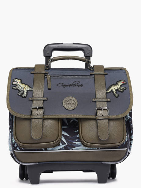 Boekentas Op Wieltjes 2 Compartimenten Cameleon Grijs vintage urban PBVBCR38