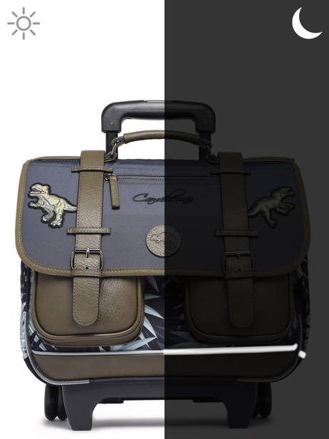Boekentas Op Wieltjes 2 Compartimenten Cameleon Grijs vintage urban PBVBCR38 ander zicht 8