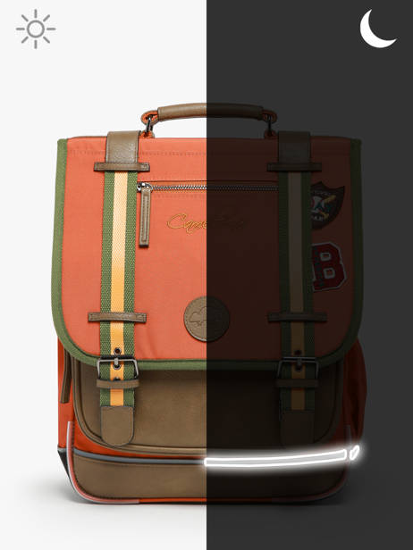 Rugzak 2 Compartimenten Cameleon Oranje vintage urban PBVBSD39 ander zicht 7