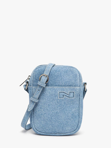 Cross Body Tas Denim Leder Nathan baume Blauw denim D