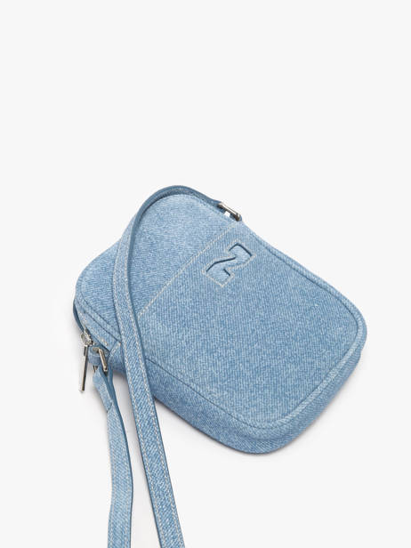 Cross Body Tas Denim Leder Nathan baume Blauw denim D ander zicht 2
