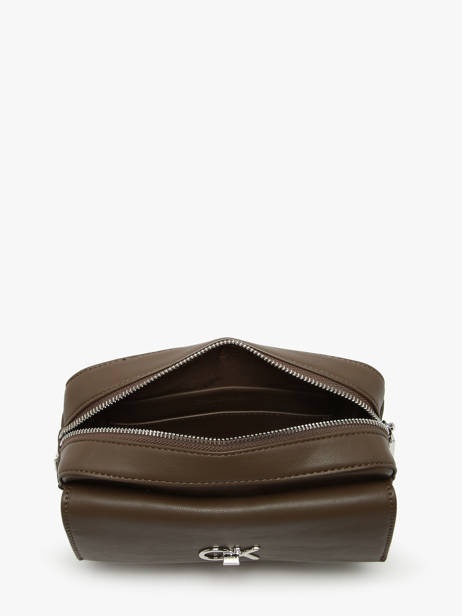 Cross Body Tas Ck Pocket Gerecycleerd Polyester Calvin klein jeans Bruin ck pocket K613089 ander zicht 3