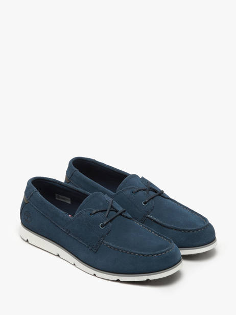 Mocassins Grafton Bay Lace Up Uit Leder Timberland Blauw men 42X7EP31 ander zicht 2