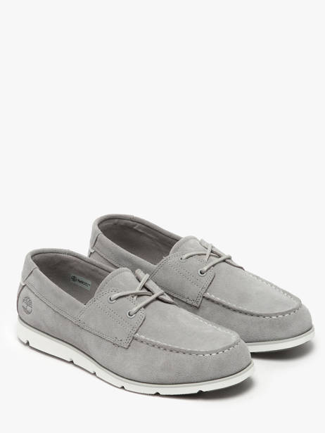 Mocassins Grafton Bay Lace Up Uit Leder Timberland Grijs men 42X7EWG1 ander zicht 2