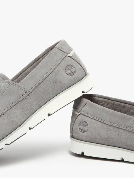 Mocassins Grafton Bay Lace Up Uit Leder Timberland Grijs men 42X7EWG1 ander zicht 3