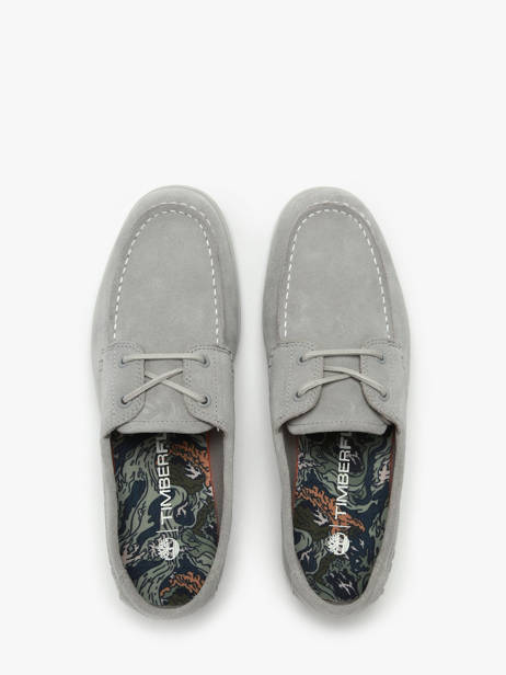 Mocassins Grafton Bay Lace Up Uit Leder Timberland Grijs men 42X7EWG1 ander zicht 4
