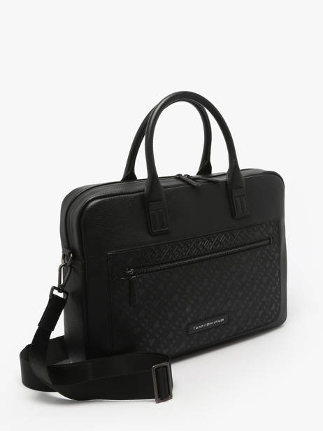 Documententas Tommy hilfiger Zwart monogram AM13209 ander zicht 2