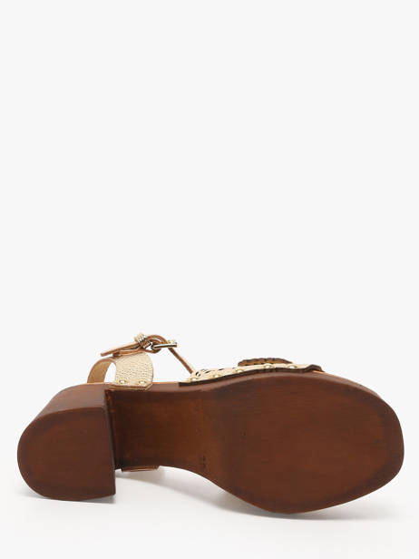 Sandalen Met Hak Sagonne Uit Leder Coco abricot Goud women V3123D ander zicht 4