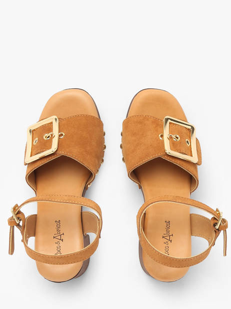 Sandalen Met Hak Sagonne Uit Leder Coco abricot Bruin women V3123C ander zicht 3