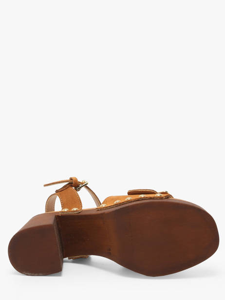 Sandalen Met Hak Sagonne Uit Leder Coco abricot Bruin women V3123C ander zicht 4