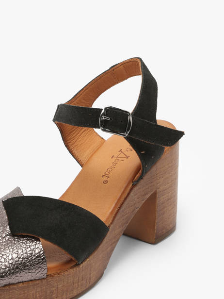 Sandalen Met Hak Musieges Uit Leder Coco abricot Zwart women V3081P ander zicht 2