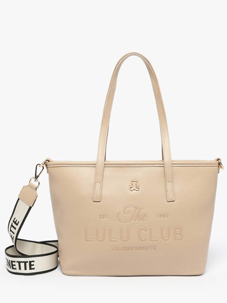 Schoudertas Logo Lulu castagnette Beige logo YZEURE