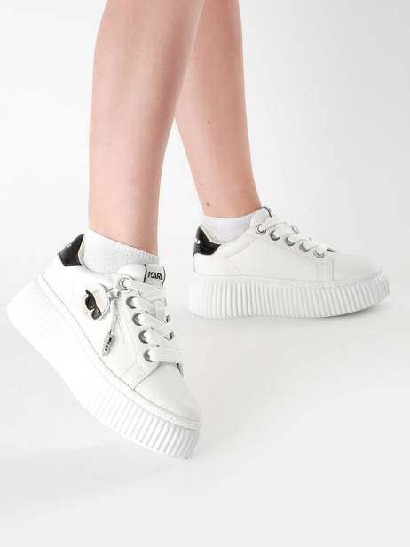Sneakers Kreeper Low Nft Twin Uit Leder Karl lagerfeld Wit women KL42376T ander zicht 1