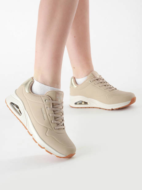 Sneakers Uno Shimmer Away Skechers Beige women 155196 ander zicht 1