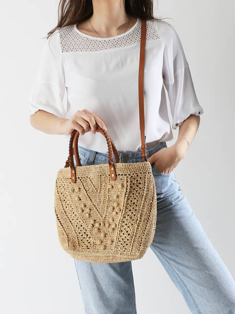 Schoudertas Raphia Gerard darel Beige raphia DBS67454 ander zicht 1