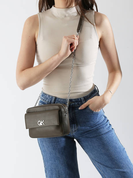 Cross Body Tas Ck Pocket Gerecycleerd Polyester Calvin klein jeans Bruin ck pocket K613089 ander zicht 1