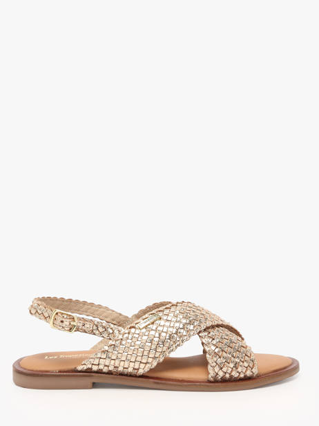 Open Sandalen Doa Uit Leder Les tropeziennes Goud accessoires DOA