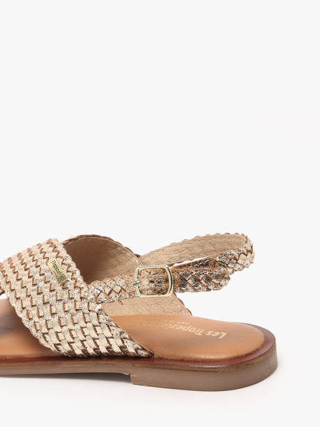 Open Sandalen Doa Uit Leder Les tropeziennes Goud accessoires DOA ander zicht 2
