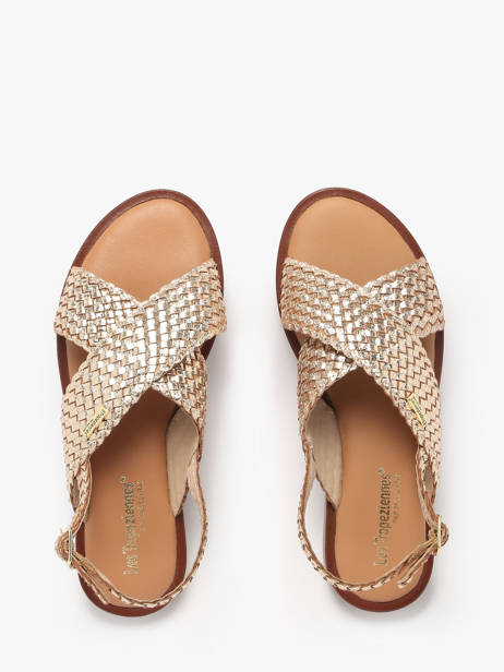 Open Sandalen Doa Uit Leder Les tropeziennes Goud accessoires DOA ander zicht 3