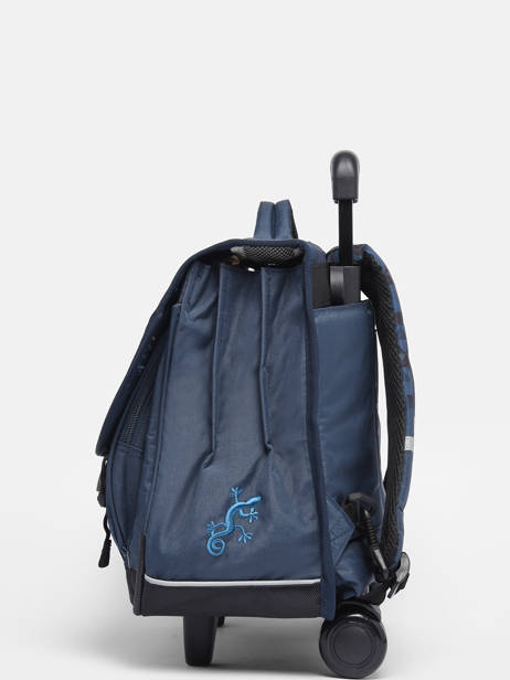 Boekentas Op Wieltjes 3 Compartimenten Cameleon Blauw actual PBBACR41 ander zicht 3