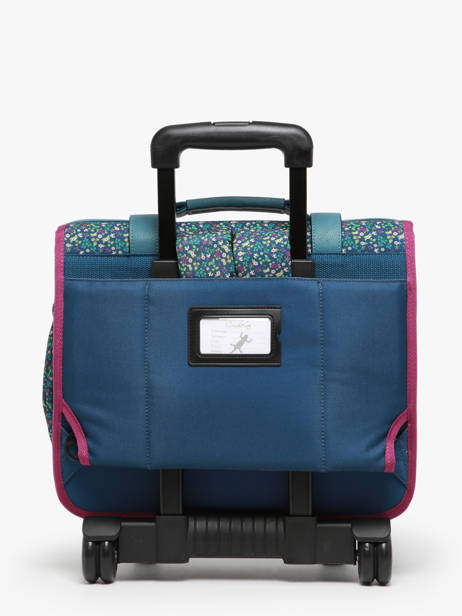 Boekentas Op Wieltjes 2 Compartimenten Cameleon Blauw vintage fantasy PBVGCR38 ander zicht 5