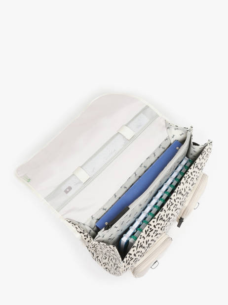 Boekentas 3 Compartimenten Cameleon Beige vintage north PBVWCA41 ander zicht 4