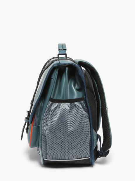 Boekentas 3 Compartimenten Cameleon Blauw vintage north PBVWCA41 ander zicht 3