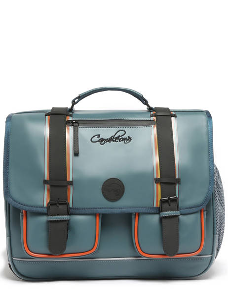 Boekentas 3 Compartimenten Cameleon Blauw vintage north PBVWCA41 ander zicht 7
