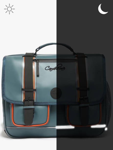 Boekentas 3 Compartimenten Cameleon Blauw vintage north PBVWCA41 ander zicht 8