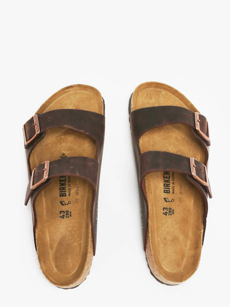 Slippers Arizona Leoi Habana Uit Leder Birkenstock Bruin men 52531 ander zicht 3