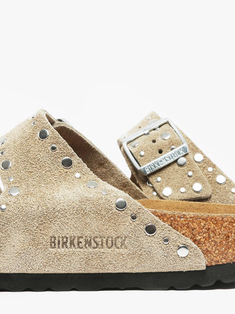 Slippers Arizona Rivet Uit Leder Birkenstock Beige women 1029390 ander zicht 2