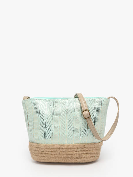 Cross Body Tas Irisé Raffia Le voyage en panier Blauw guimauve PM289 ander zicht 4